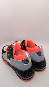 Orange Colorblock Splattered Sole Sneaker