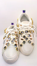 Load image into Gallery viewer, Chunky White Mesh Jeweled Platform Sneaker