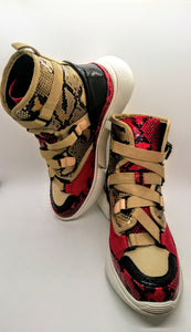 Red Multi Snake High Top Sneaker