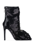 Load image into Gallery viewer, Black Bow Sequin Booties