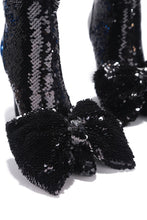 Load image into Gallery viewer, Black Bow Sequin Booties