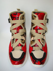 Red Multi Snake High Top Sneaker