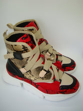 Load image into Gallery viewer, Red Multi Snake High Top Sneaker