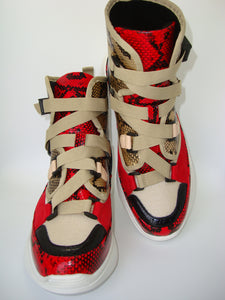 Red Multi Snake High Top Sneaker