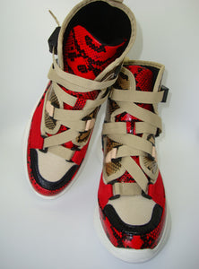 Red Multi Snake High Top Sneaker