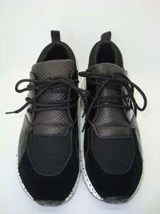 Black Snakeskin Platform Sneaker