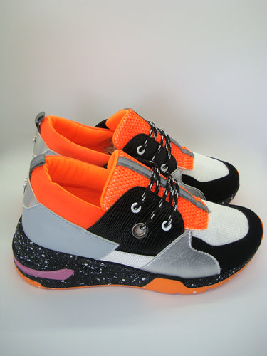 Orange Colorblock Splattered Sole Sneaker