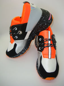 Orange Colorblock Splattered Sole Sneaker