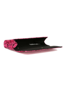 Hot Pink Snake Crossbody Clutch