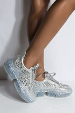 Load image into Gallery viewer, Silver Bling Platform Sneaker