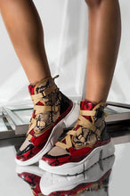 Load image into Gallery viewer, Red Multi Snake High Top Sneaker