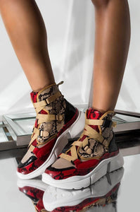 Red Multi Snake High Top Sneaker