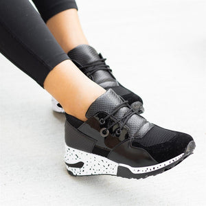 Black Snakeskin Platform Sneaker